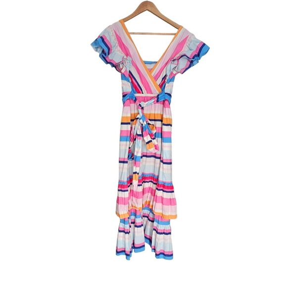 Women's - Anthropologie Plenty By Tracy Reese Rainbow Stripe Maxi Dress, Medium - Picture 8 of 11